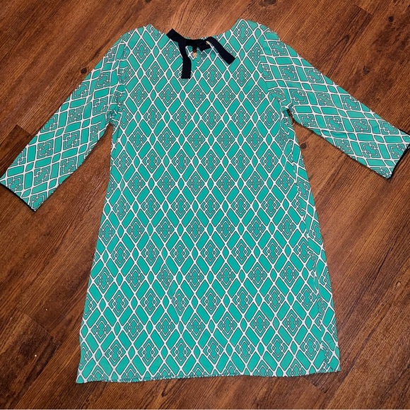 NWT Crown & Ivy Green & White Pattern Wide Long Sleeve Sheath Dress Size 1X - Picture 5 of 15